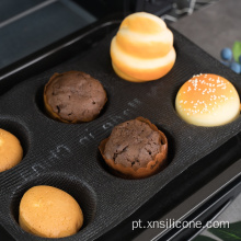 Moldes de bolo de silicone de fontes de fondante redondos e ecologicamente corretos